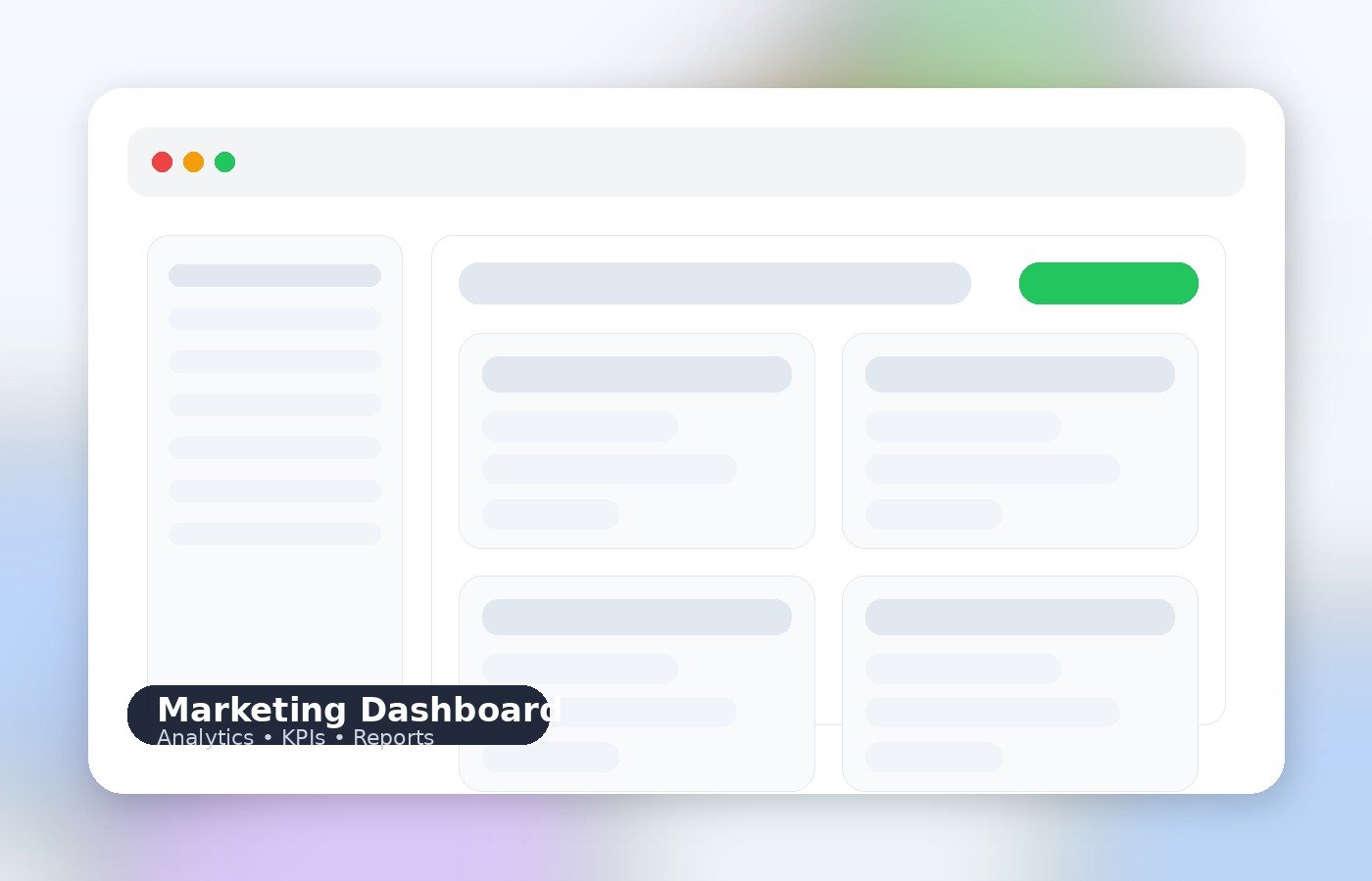 Marketing dashboard mockup